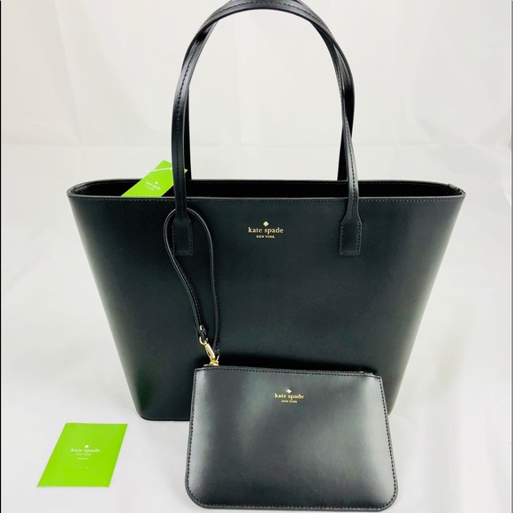 ❤️Host Pick❤️New! Kate Spade Black Leather Tote Bag Set - Picture 2 of 7